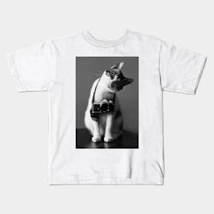 Cats Love Shooting Film Kids T-Shirt